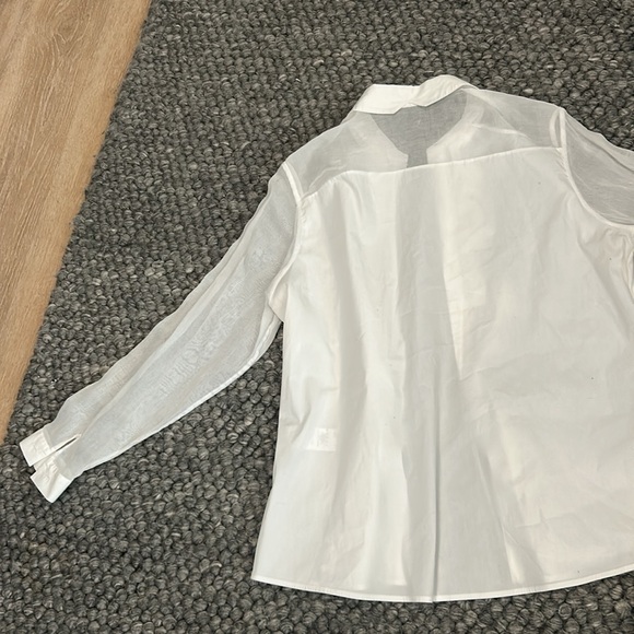 Anne Fontaine Shadia White LS Button Down Blouse Size 46 - Picture 7 of 11